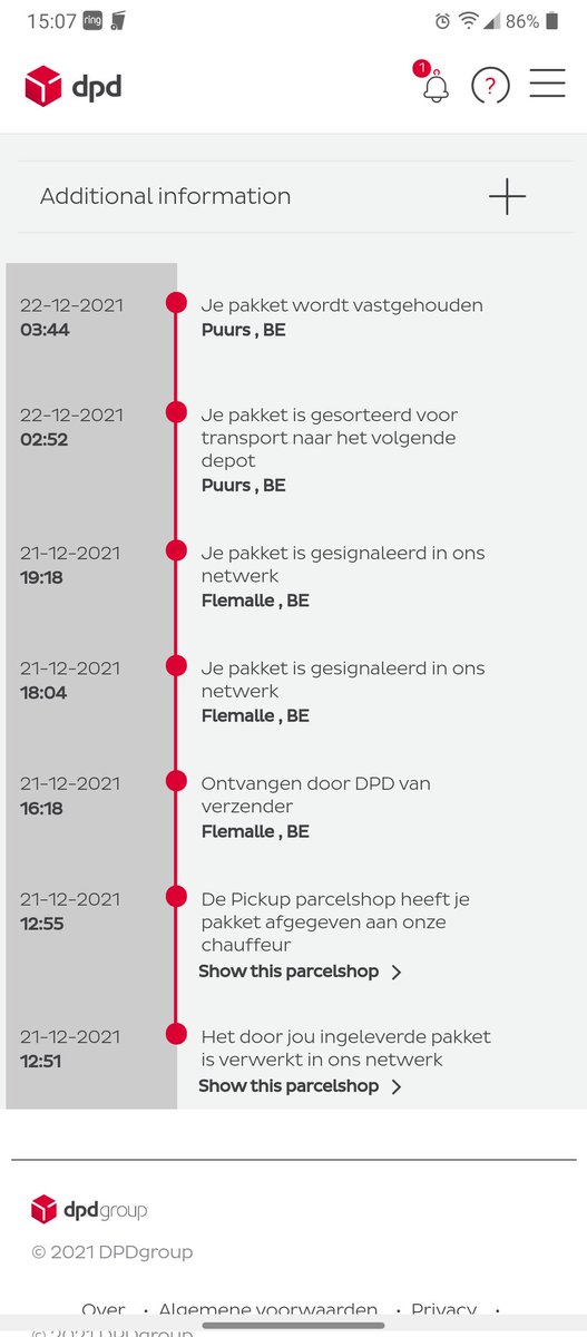 mjvu69's tweet photo. @dpdNL Waarom wordt mijn pakket vast gehouden en hoe lang gaat dit duren https://t.co/86CzO7npaJ