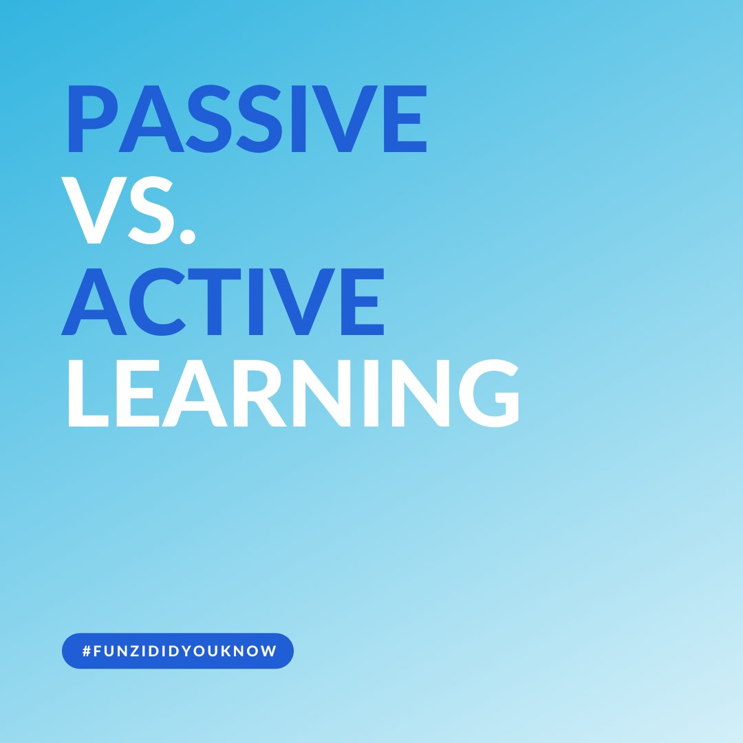 funzi's tweet photo. 💡#Passivelearning - The learner passively consumes information &amp; does not engage with the learning material. 

💡#Activelearning - The learner engages with the learning material by reflecting and questioning the information. 

What type of learning do you think Funzi offers? 😉 https://t.co/DN5O7XqEIp