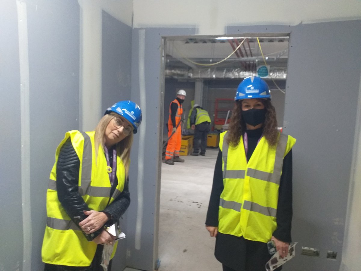 billygrace1966's tweet photo. Curriculum leaders Lorraine Howett and @donaldsondeb delighted to see the fantastic progress of @dundee_angus new build Hair, Beauty and Complementary Therapies facility. Project on target for completion next Spring. 😊 https://t.co/Z0L3TaPYkT