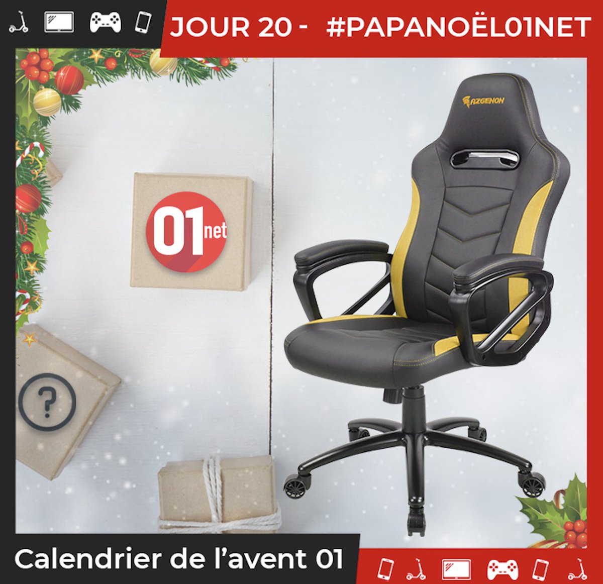 Il reste encore quelques cadeaux dans la hotte du #PapaNoël0net !

Aujourd’hui, tentez de gagner votre fauteuil gamer Z100 de chez Azgenon !

Pour participer : 

- Follow <a href="/01net/">01net</a> et <a href="/azgenon/">AZGENON</a>
- RT et like et le tweet
- Tweete avec le #PapaNoël01Net

Bonne chance à vous🍀
TAS : 11/1