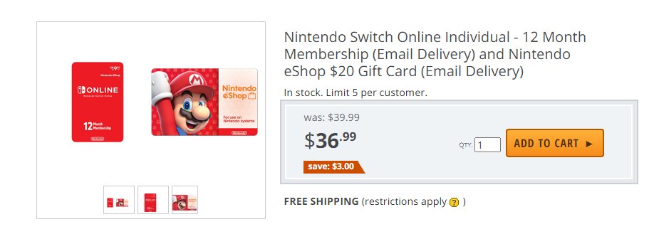 Nintendo eShop $50 Digital Card