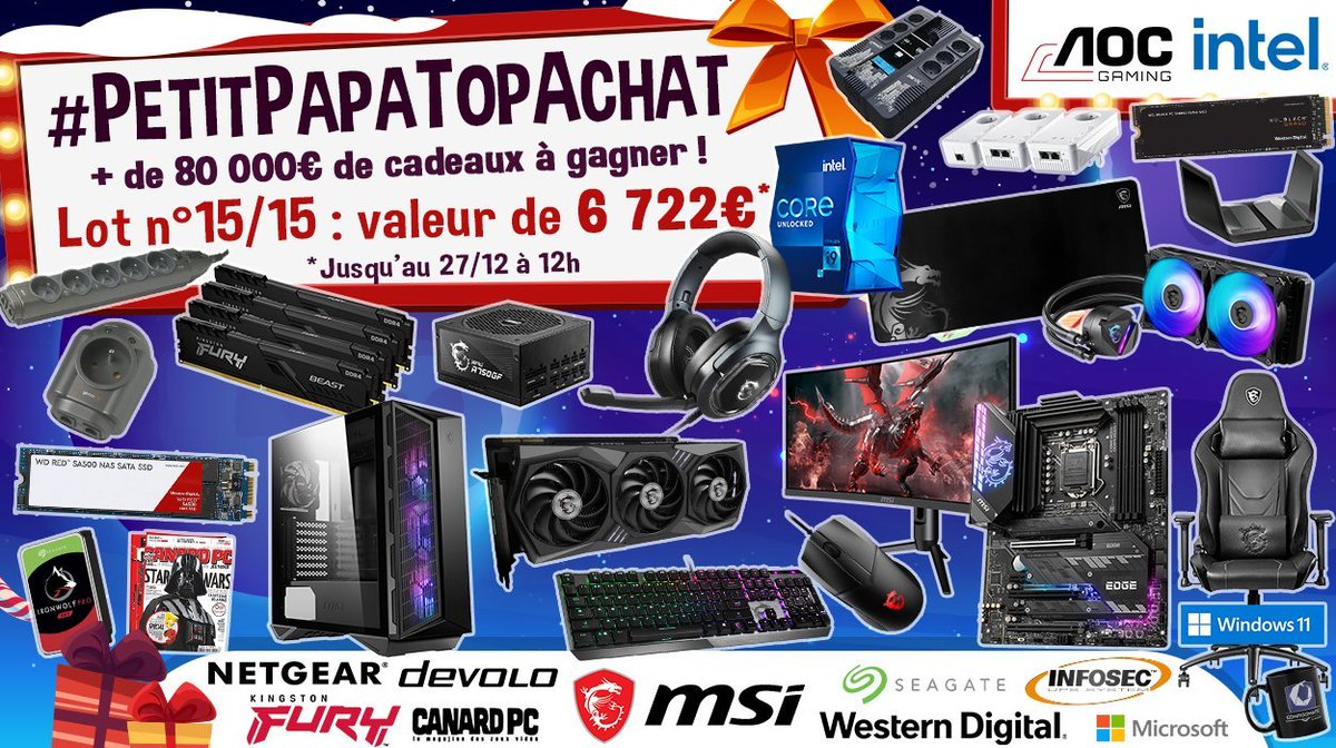 TopAchat's tweet image. #PetitPapaTopAchat 🎄
Le #LotFinal d'une valeur de 6722€ est dispo ! 😎

GO GO #RT !!