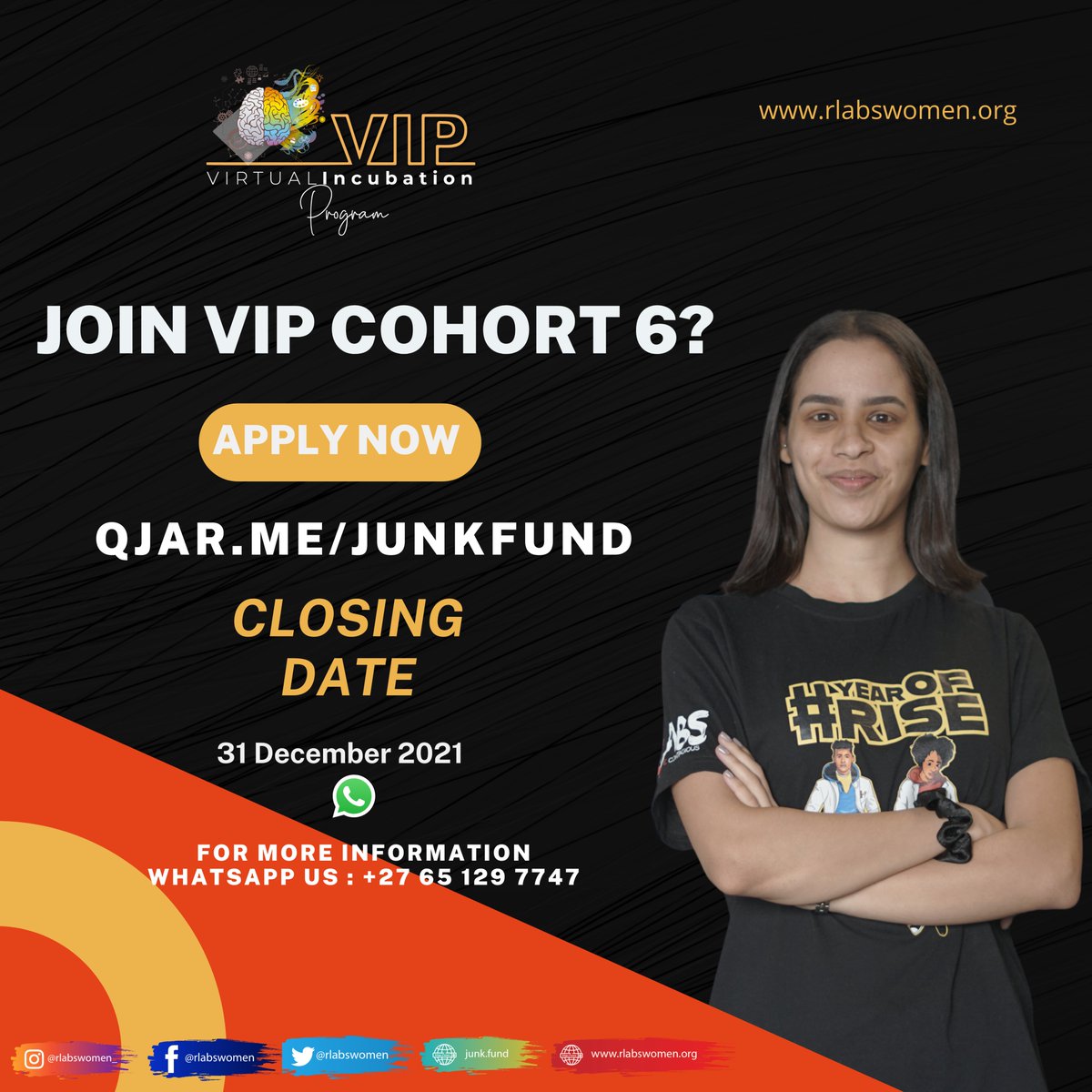 RLabs's tweet photo. Have you applied to be part of the next @RLabsWomen VIP Cohort?, If not
APPLICATIONS ARE STILL OPEN🥳🙌🏽
Apply today via: https://t.co/Dn34iUsE69
Closing dat : 31 December 2021
For more information , WhatsApp the team on +27 65 129 7747
#RLabsWomen #VIPCohort6 #womeninbusiness https://t.co/WMJEspmmo7