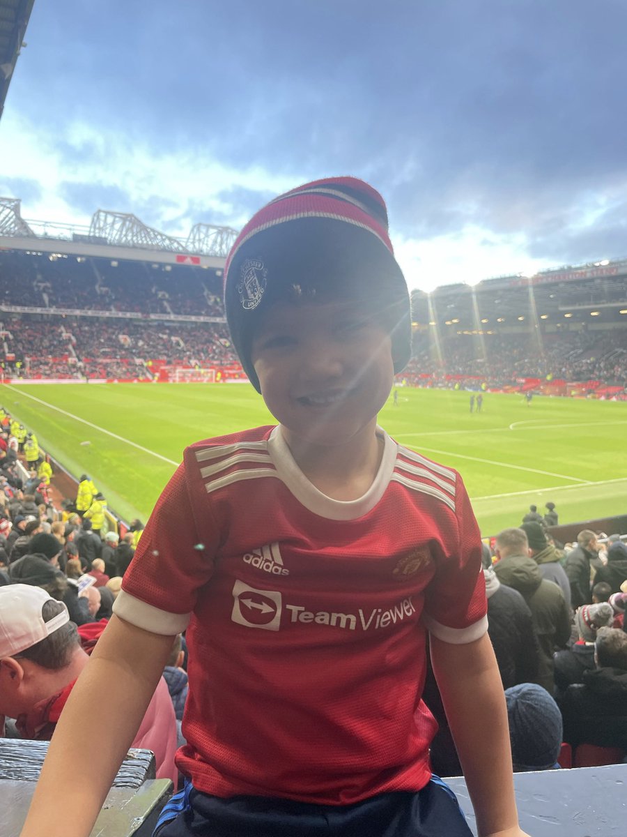 B7A68M's tweet photo. @ManUtd Taking my boy to his first game! I wish I had a video of his reaction to Fred’s goal against Palace, but a memory the two of us share! https://t.co/TPwceXPeMz