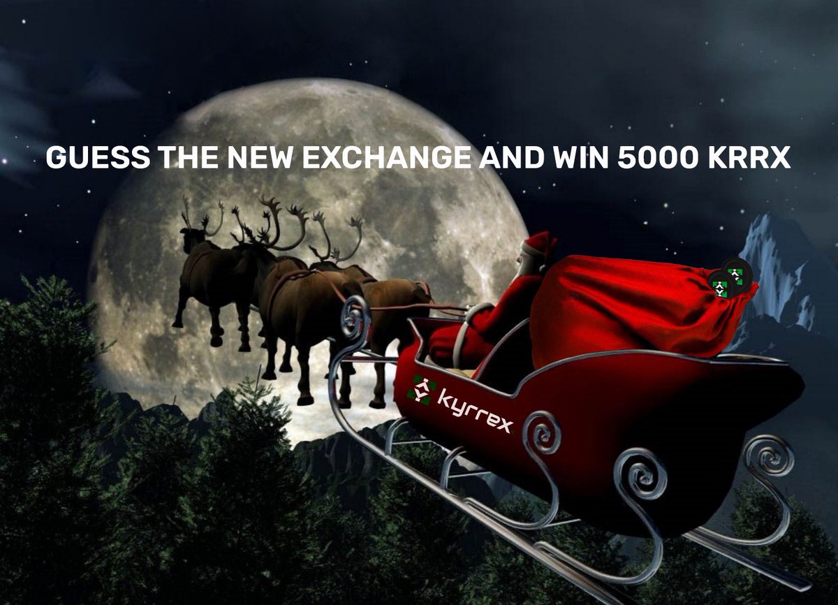 Friends, we remind you about last chance to participate in giveaway to get 5000 KRRX for Christmas🎄 

You need:
1️⃣Follow us
2️⃣Retweet
3️⃣Guess an exchange for KRRX and tag it. You have 3 attempts
⠀
Today is listing day! 
People who’ll guess the exchange take part in the giveaway