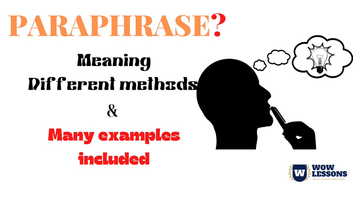 Wow_Lessons's tweet photo. 2- What is a Paraphrase - How is it Going to Help You in IELTS - Differe... https://t.co/JzMh69cA78 via @YouTube https://t.co/uGMWyrtq6i