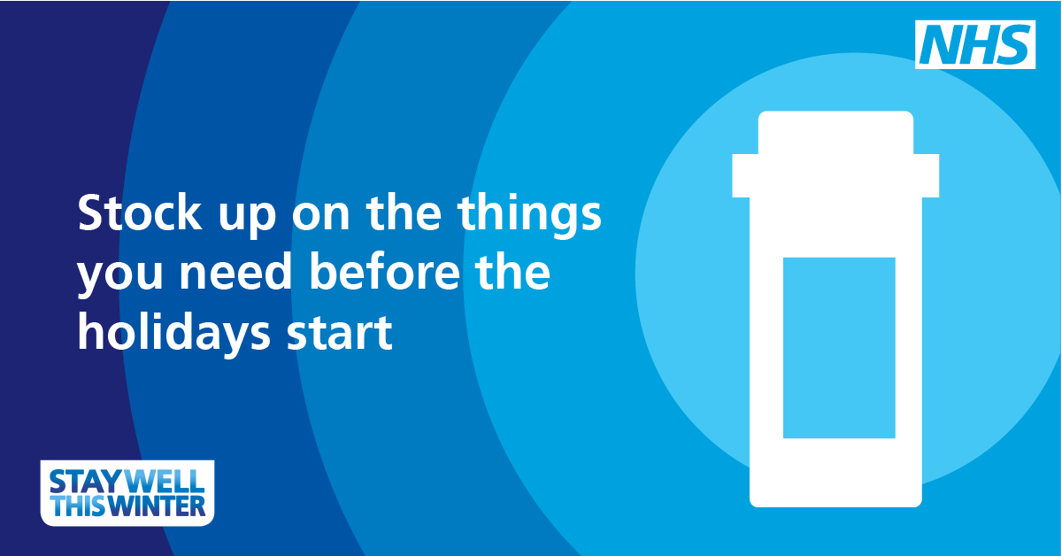 NHS_NCLICB's tweet photo. 💊Your local pharmacy's opening times will be different over the Christmas period. Make sure you have the prescription medicines you need &amp; stock up your medicine cabinet.

To find out about opening times, visit our website: https://t.co/mNx65R9aCK https://t.co/eEZnVdMNtK