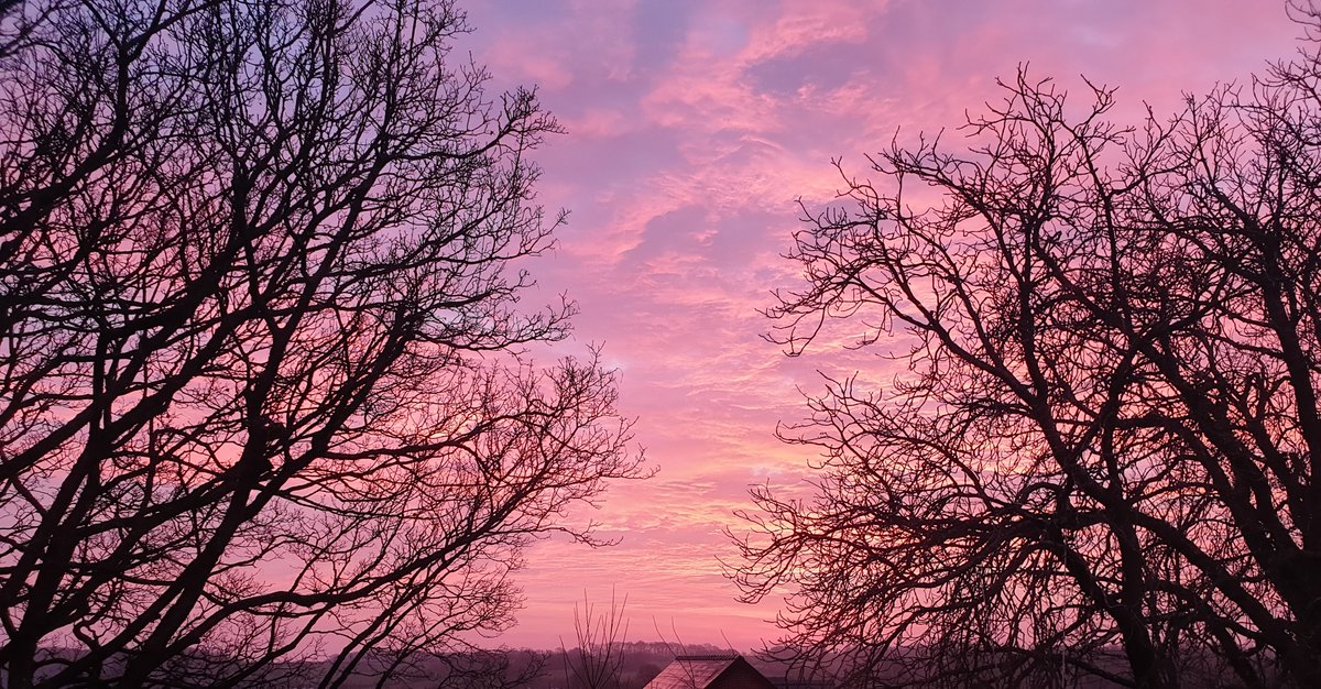 Apocalyptic sunrise from the office window today!