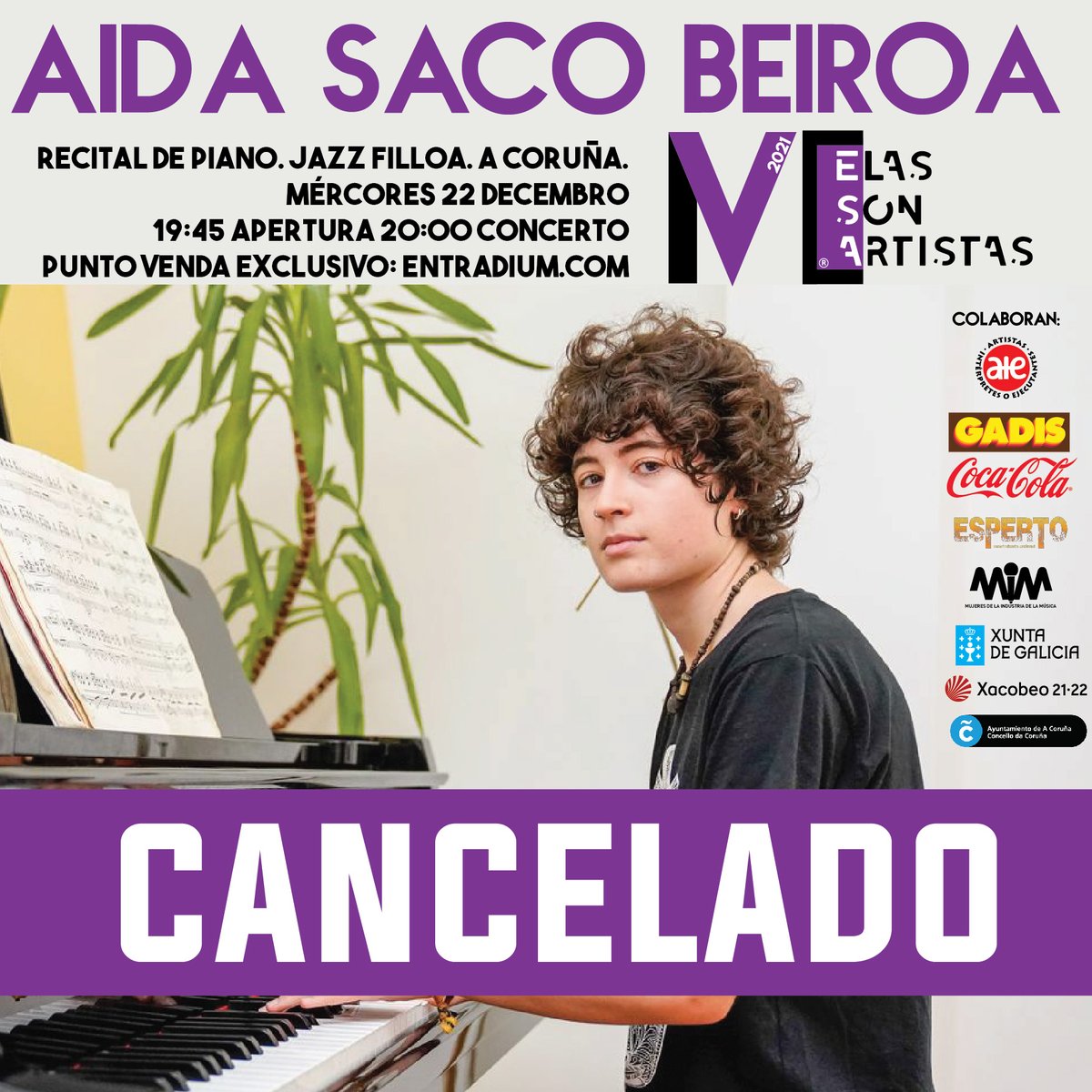 elassonartistas's tweet image. ⚠️ 𝐈𝐧𝐟𝐨𝐫𝐦𝐚𝐜𝐢𝐨́𝐧 𝐢𝐦𝐩𝐨𝐫𝐭𝐚𝐧𝐭𝐞:

Vémonos na obriga de aprazar o último concerto de #ElasSonArtistas no #JazzFilloa por mor do positivo en Covid-19 de #AidaSaco. 💜A artista atópase en bo estado e o seu evento enmarcado no ciclo posponse a outra data que... 👇🏻