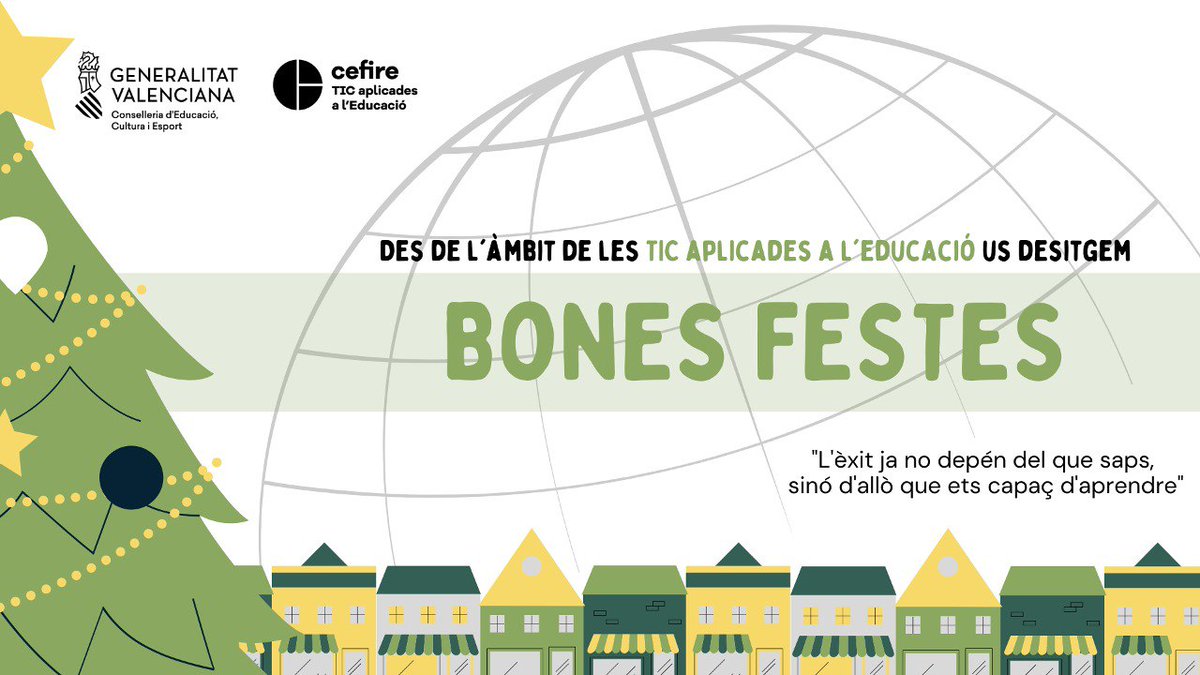 Des de l'Àmbit de les TIC aplicades a l'educació us desitgem unes bones festes! 
<a href="/GVA_Cefire/">Formació, Innovació i Recursos per al Professorat</a>