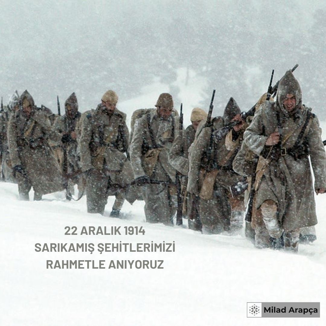 107 yıl önce #Sarıkamış'ta vatan uğruna donarak ebediyete yürüyen aziz şehitlerimizi rahmet ve minnetle anıyoruz.