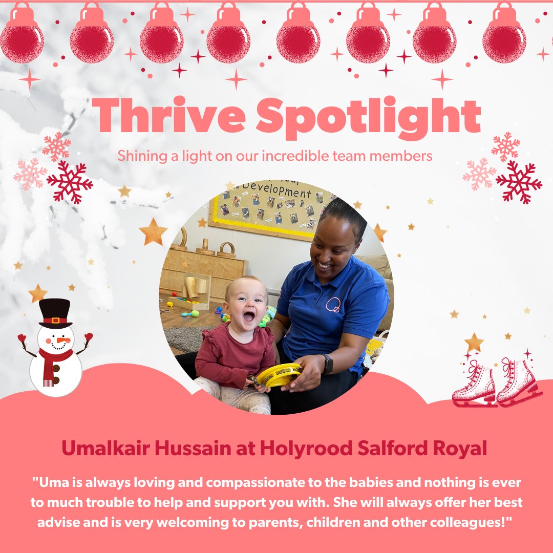 New Spotlight nominations for Uma and Paula, both at Holyrood Salford Royal, excellent work to you both!! #thrivechildcare #emplyeerecognition