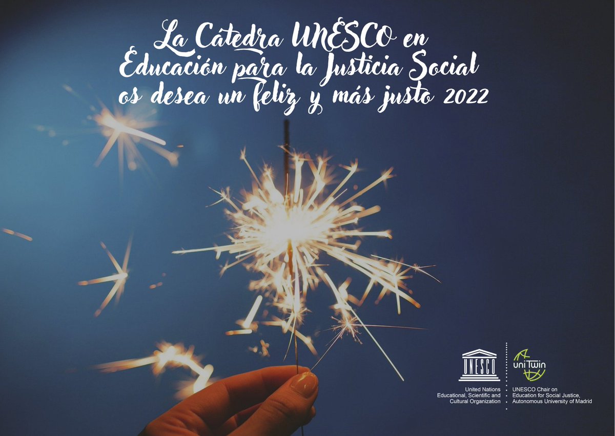 CatedraUnescoJS's tweet photo. ¡Desde la Cátedra os deseamos un feliz y más justo 2022! https://t.co/RRTjazJrp7