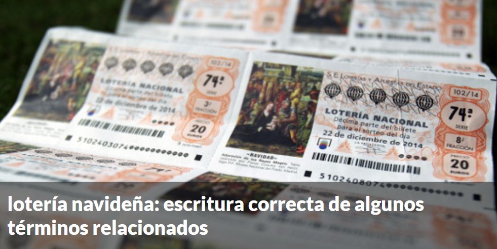 Con motivo del sorteo de Navidad en España, conviene recordar la escritura adecuada de algunos términos relacionados con él. #recoFundéu

bit.ly/3H2AYJn