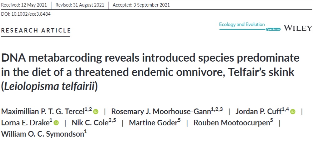 MaximumInsect's tweet photo. Wahooo! After a very odd and challenging year, I'm tremendously happy to see this in Early View! These adorable and *highly curious* skinks consumed introduced taxa very frequently, but there's more to the story...

https://t.co/yWLvJ1evr9 https://t.co/pTiBDWqRKW
