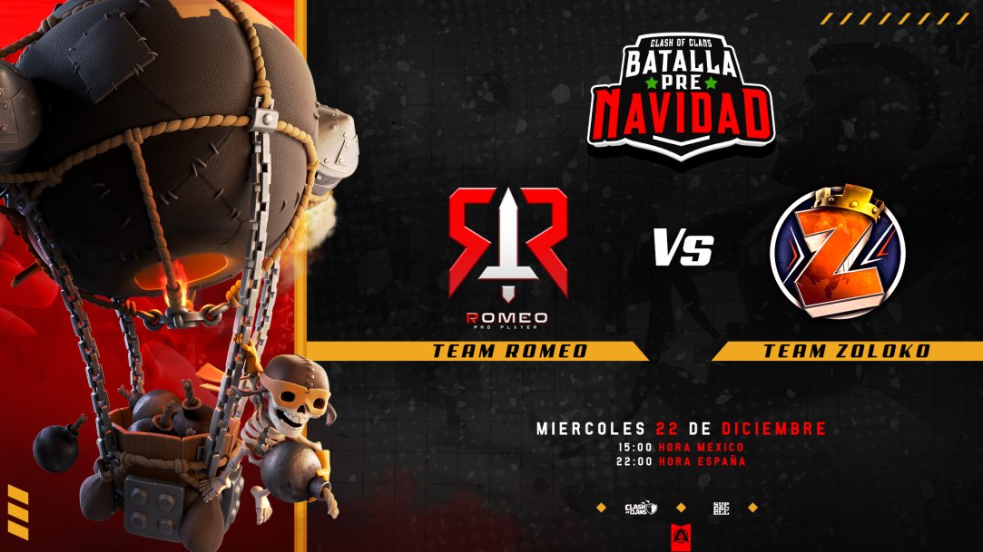 📢 HOY DIRECTO ESPECIAL GENTE!

 ⚔️Team Zoloko 🆚 Team Romeo ⚔️
(Tendré que atacar en Guerra @RomeoiA7 preparate 🥶)

🍀 Sortearemos 15 pases de batalla!

⏰ HORARIOS: 22h🇪🇸 18h🇦🇷15h🇲🇽

Os espero!
twitch.tv/zolokotrokotop