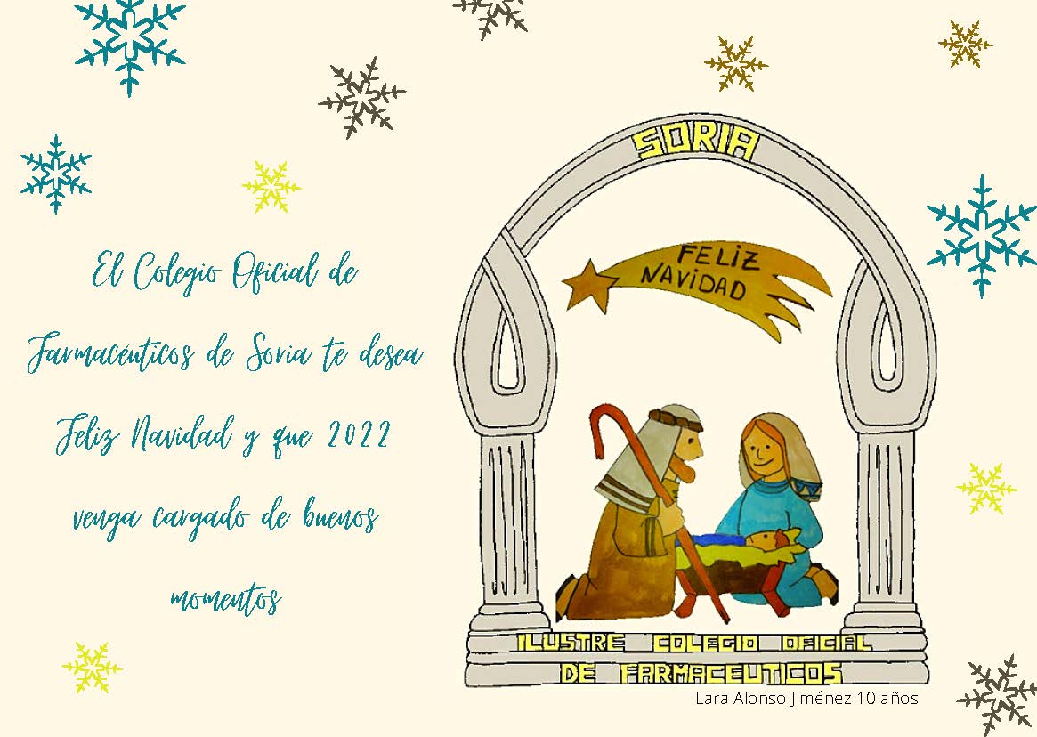 Desde el Colegio Oficial de Farmacéuticos de Soria os deseamos una Feliz Navidad y Feliz Año Nuevo 2022