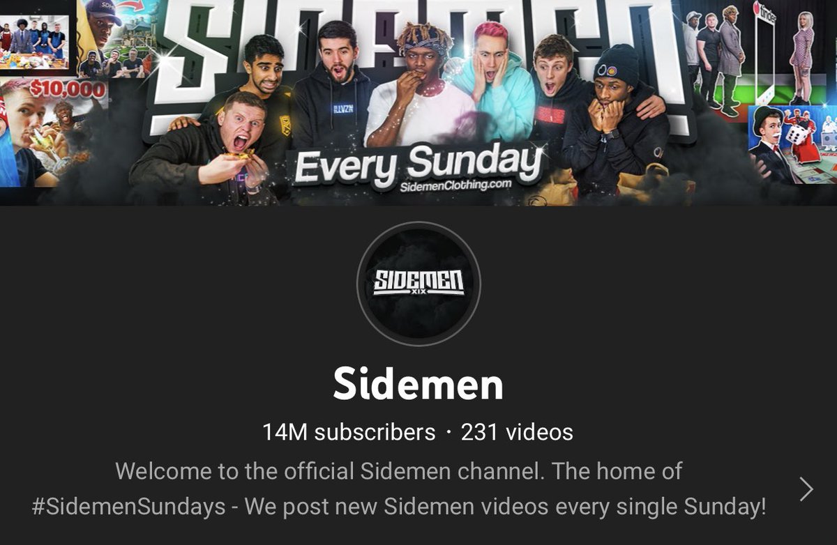Sidemen's tweet photo. 14 MILLION!! 

Thank you 🙏 https://t.co/tYvpNWDQC5