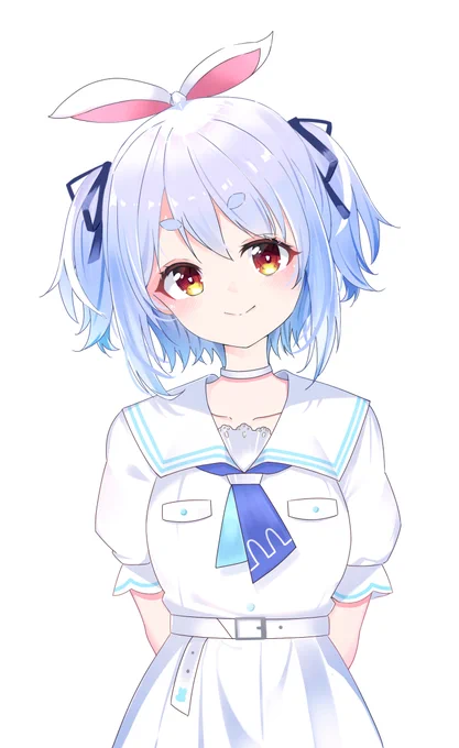💙🐰
#ぺこらーと 
#兎田ぺこら新衣装 
