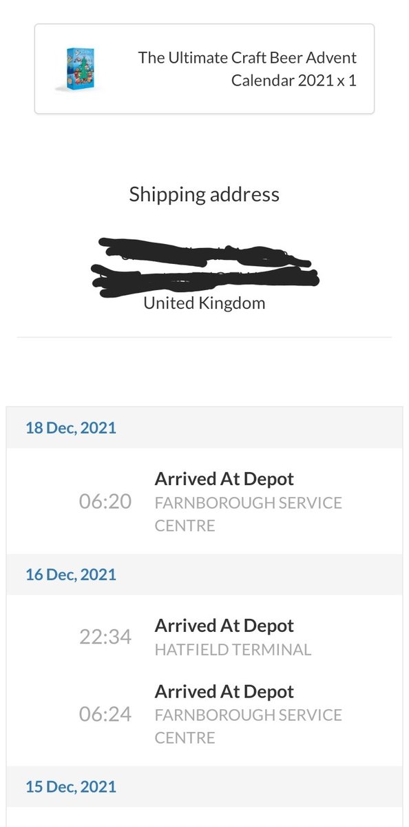 alexgriffiths9's tweet photo. .@YodelOnline starting to worry my advent calendar won't get here before Christmas, it's not even going back and forth between Hatfield and Farnborough anymore. If it ever comes, will I have to drink them all in one go? (1/2) https://t.co/RDWWXf4q19