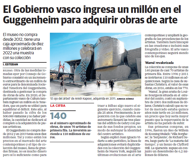 albafatu's tweet photo. Aquí el Museo que acaba de hacer un crowdfounding porque no tenía cash para el Puppy, con 10 millones en la caja, y uno más de aguinaldo. Mientras, las mujeres del servicio de limpieza @LimpiezaGuggen1  en huelga desde junio denunciando brecha salarial y precariedad laboral https://t.co/nJH86h23Wt