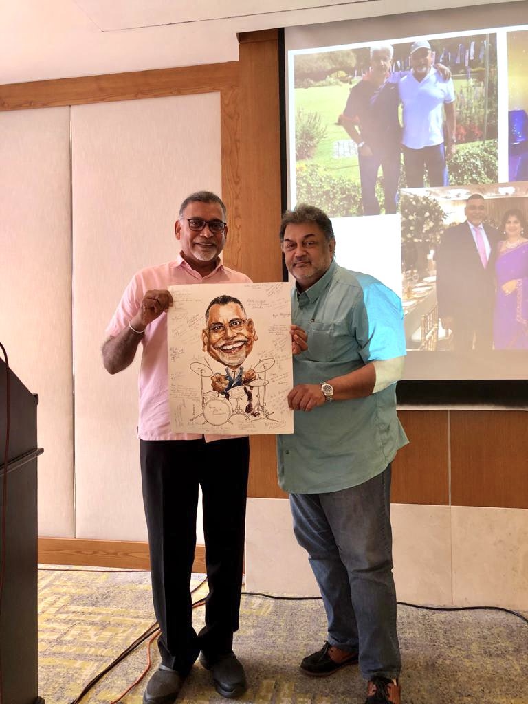 rotarycmbmetro's tweet photo. #RCCM bids farewell to Charter Secretary and Past President Jehan Rajapakse (L) who takes wing to a new life abroad. God speed to you and your family, Jehan; you will always have a place here at #CMBMetro Rock on! #MetrosForLife #Rotary https://t.co/LzSzqn64ic