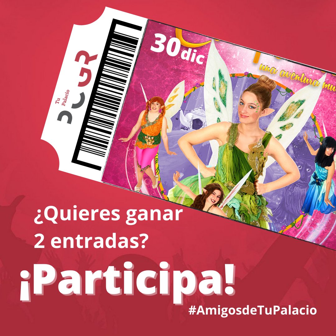 AmigosTuPalacio's tweet photo. 📢 #SORTEO "Campanilla, el musical" 
Un espectáculo para disfrutar en #familia
 𝗣𝗮𝗿𝗮 𝗽𝗮𝗿𝘁𝗶𝗰𝗶𝗽𝗮𝗿
 1️⃣ Ser seguidor/a
 2️⃣ Me gusta en la publicación
 3️⃣RT con CITA menciona con quién vendrás
👉🏻 https://t.co/0qkXgWOQqX
#AmgisodeTuPalacio #Granada https://t.co/sRGbpTmXdu