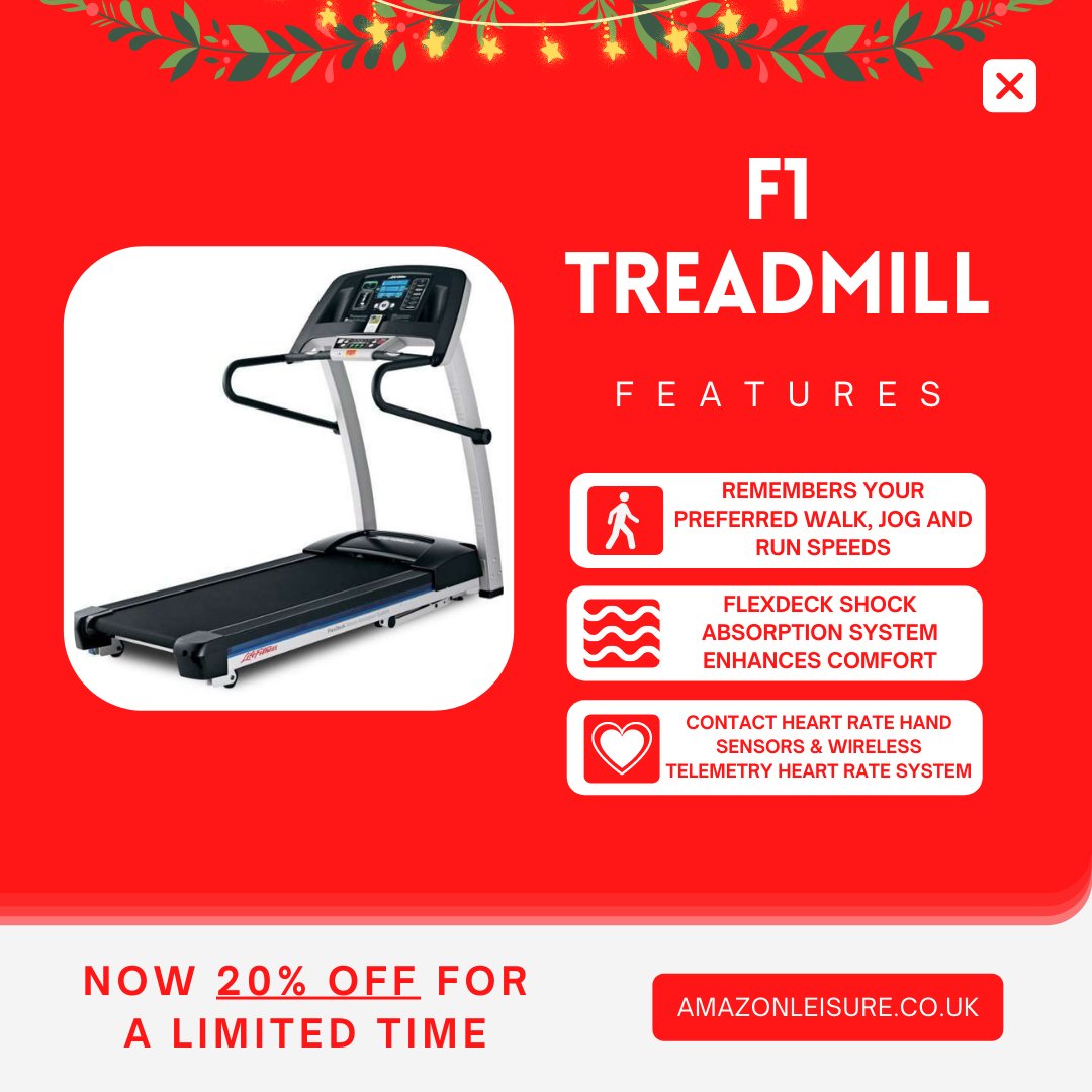 AmazonLeisureUK's tweet photo. The F1 folding treadmill is outfitted with everything that makes Life Fitness treadmills the No. 1 choice worldwide.

🔥 NOW 20% OFF FOR A LIMITED TIME 🔥

#fitness #home #homefitness #homeworkout #sale #christmas https://t.co/LWka6IUie3