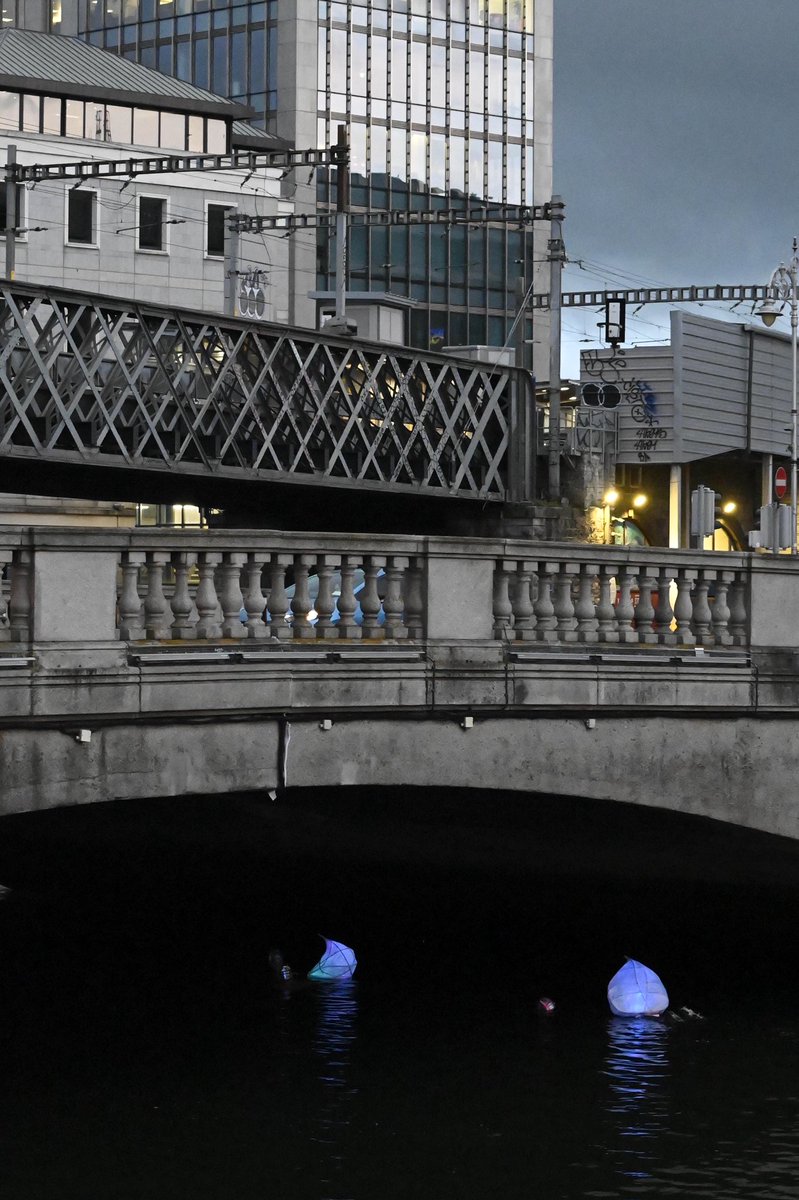 Swimming through Dublin city centre under the Loopline and Butt Bridges at the launch of Swimming a Long Way Together in August. The swimmers towing illuminated floating sculptures.

Photo <a href="/briancregan/">Brian Cregan</a> 
<a href="/artscouncil_ie/">The Arts Council / An Chomhairle Ealaíon</a> <a href="/TBGandS/">Temple Bar Gallery + Studios</a> <a href="/DublinPortCo/">Dublin Port</a> <a href="/LabDCC/">Dublin City Arts Office</a> 
<a href="/Vanessadaws/">Vanessa Daws</a> <a href="/OldLiffeyFerry/">The Old Liffey Ferry</a>