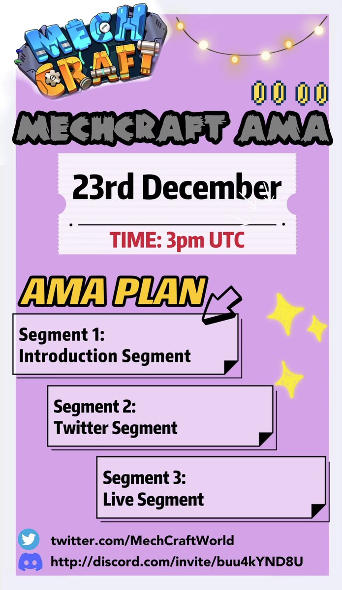 MechcraftWorld's tweet photo. Mechcraft first #AMA will take place in less than 24 hours!!! Add this time to your calendar!

@TheCryptoBlade Very excited to see you guys there!
🥰🥰🥰🥰🥰🥰🥰

#gamefi #nft #playtoearn #P2E #pvp #blockchain #ethereum #eth #cryptocurrency #crypto https://t.co/dNRZS2MYfs