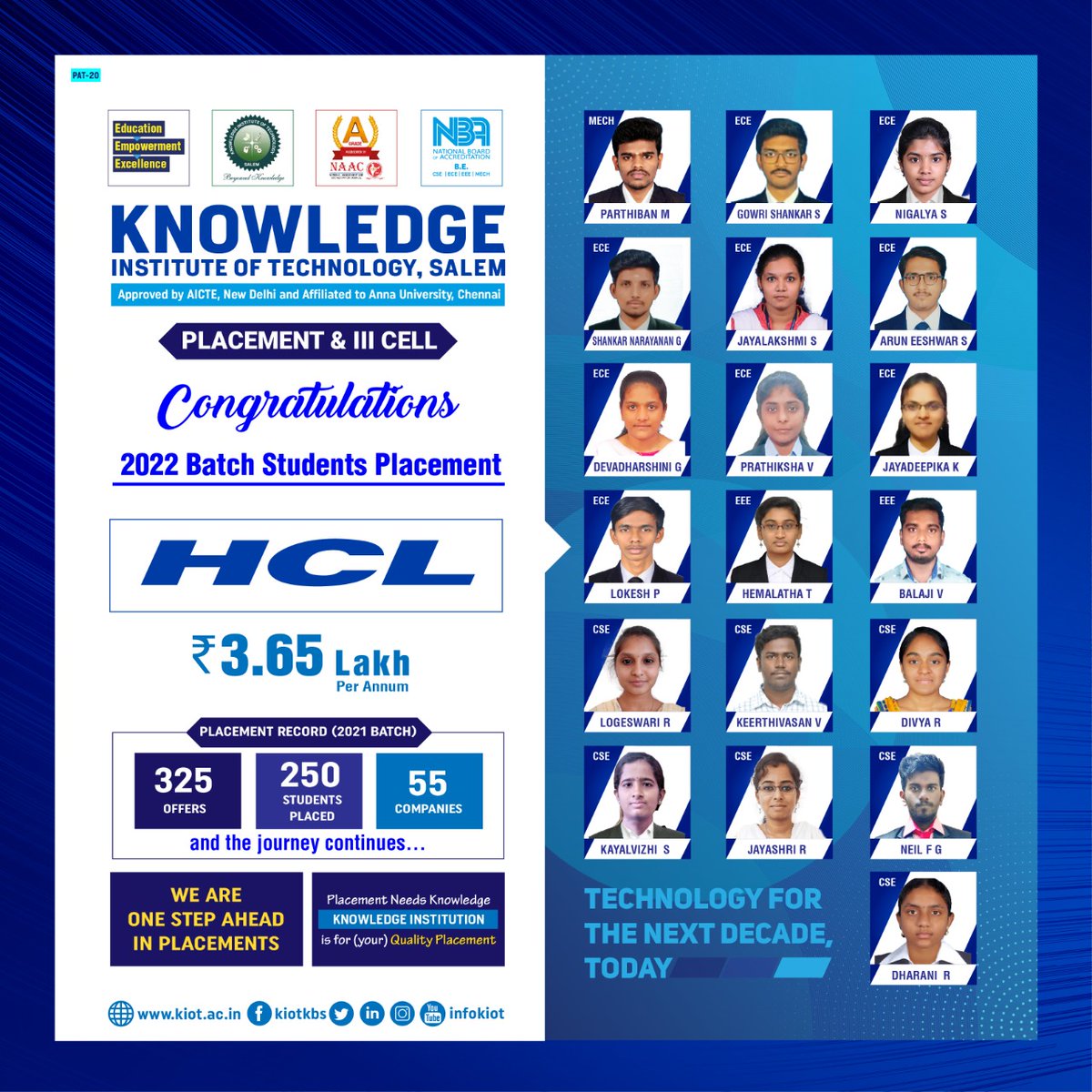 infokiot's tweet photo. Congratulations for 2022 Batch Placed Students....

About KIOT : https://t.co/cYjmG42IO2

TNEA Code : 2653

For Admission : https://t.co/Km13KShywh

Contact : 98947 01234, 95009 41414 https://t.co/Tmmo6mOqdq