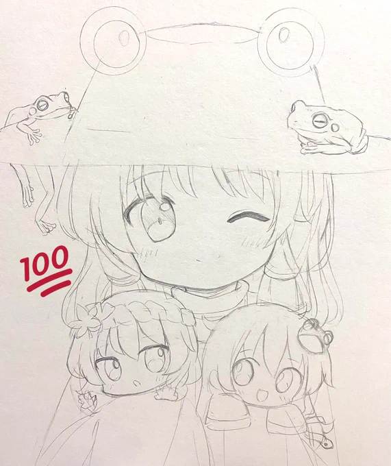 お顔可愛く描けた〜 