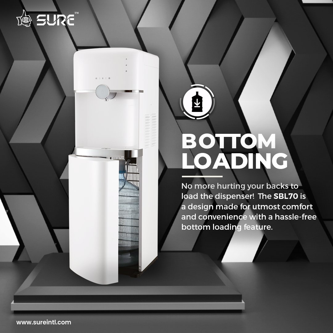 sure_dispensers's tweet image. Get pure water without hurting your back with our bottom loading dispenser - SBL70. Contact us for more details!
 #BottomLoading #Easy #Convenient #HeavyBottles #Strains #Sustainability #ImpactOnEnviornment #Technology #WaterDispenser #WaterTechnology #Dispensers #MineralWater