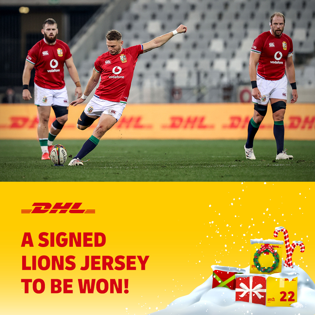 Day 22 of 24

Calling all Rugby fans...🏉

An incredible prize from the British & Irish Lions squad, enter now to win a signed jersey & rugby ball from the iconic team. 👕 

Click here to win!
bit.ly/32m4fjz #24daysofDHL