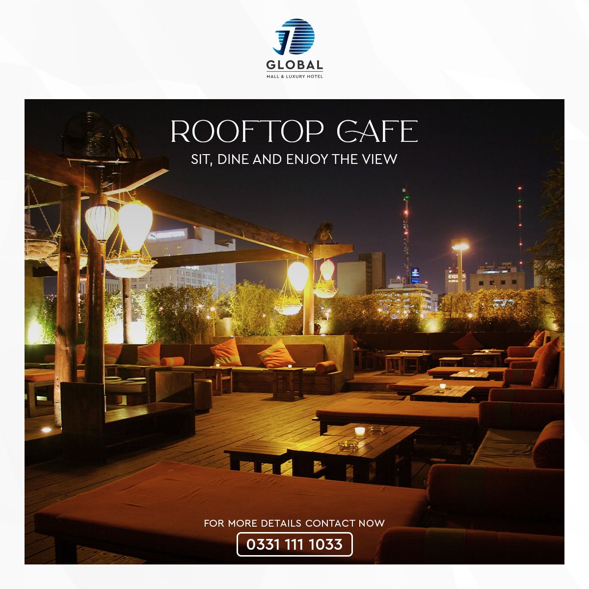 j7_global's tweet photo. We introduce our Rooftop Cafe at J7 Global Mall &amp; Luxury Hotel where the Spacious outdoor sitting with a perfect view and mellow music to go with your Delicious food.
#j7group #j7global #signmarketing #j7builders #islamabad #realestate #mumtazcity https://t.co/bGYKJH6FMc