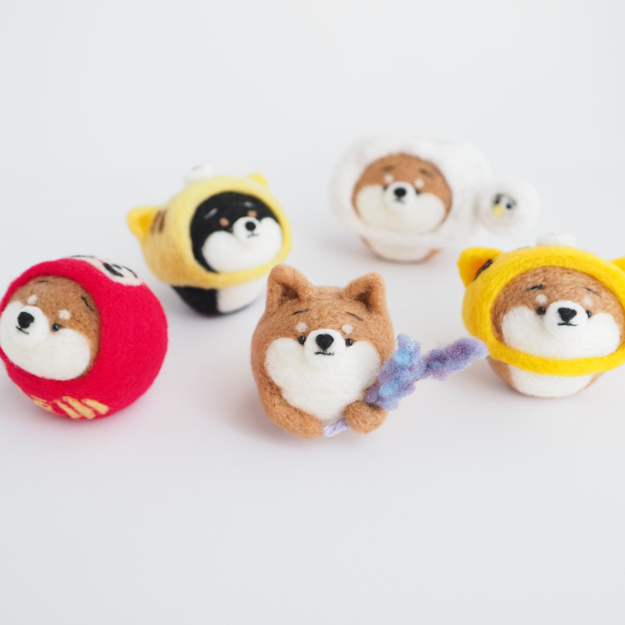 干支だるま十二支セット【羊毛フェルト・アクレーヌ】縁起物/干支赤