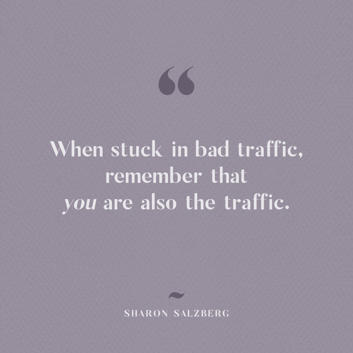 SharonSalzberg's tweet photo. You are also the traffic 🚗 🚚 🚙 🚓 🚛 🚜 https://t.co/3CIKOjTls8