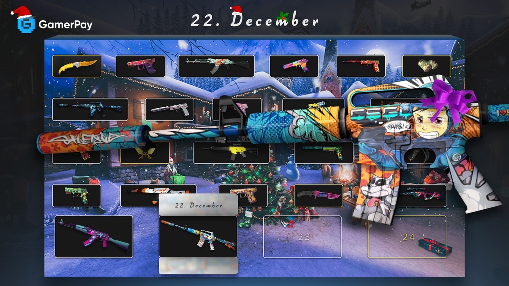 GamerPayGG's tweet photo. Happy 22nd of December 🎄

Today's you can win the M4A1-S Player Two in MW.

To enter:
✨Retweet 
✨Follow @GamerPayGG, @ydeasger, @Joao_Maierhofer and @Cylock1337

Winner is rolled on the 23rd Dec 🎅 https://t.co/aZxFzwqA4j