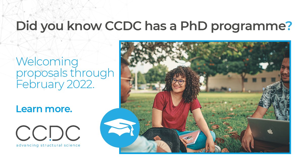 ccdc_cambridge's tweet photo. Did you know that CCDC has a PhD programme? 🎓 Each year, we sponsor a number of PhD students on a variety of topics. This year's submission deadline is 28th February 2022. Click to learn more!
https://t.co/LcgFOi2nQx
#STEM #chemistry #PhD #science #scienceeducation #chemtwitter https://t.co/z6MwFVMhkl