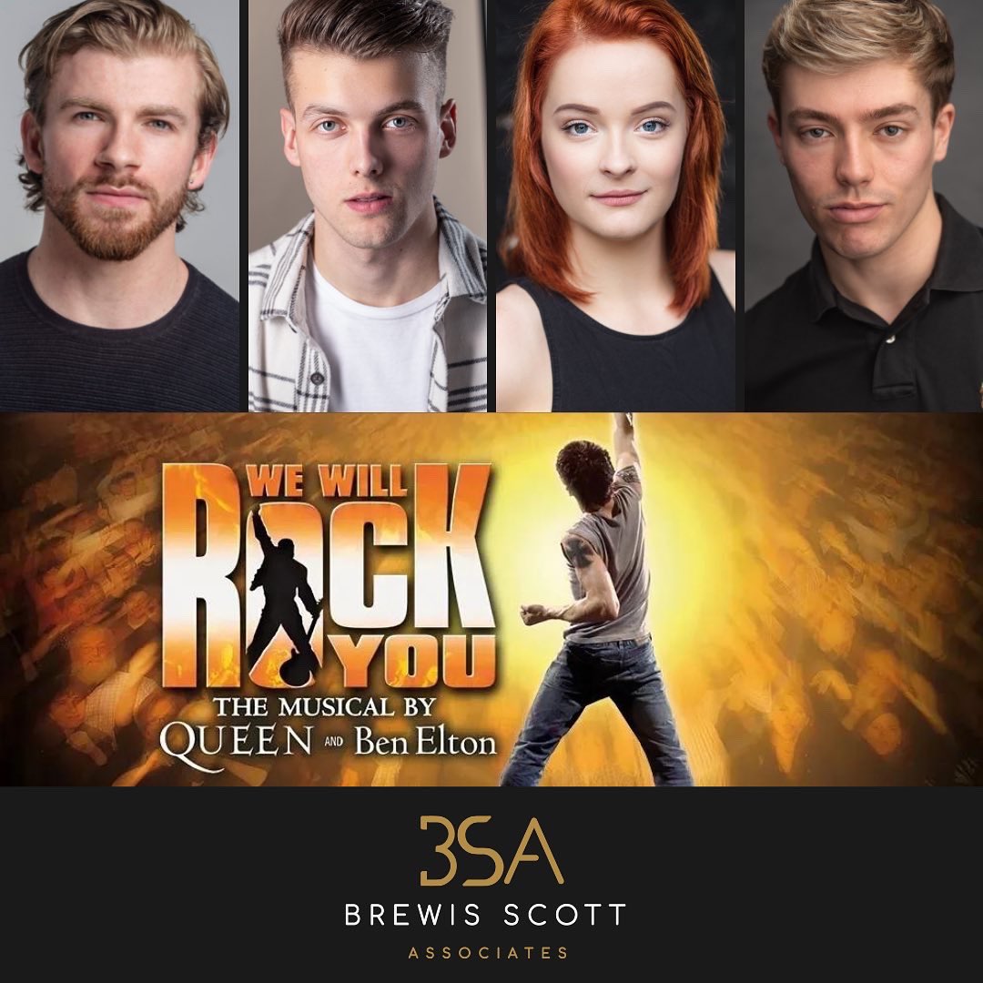 BSATalent's tweet photo. Our wonderful @_Andrew_Davison, @joshr0see, Danni Millin and @jackkbarnato will be rocking out in the new cast of WE WILL ROCK YOU.

Andrew will play Brit, Josh joins covering the role of Galileo, Danni returns as Teacher and covering Killer Queen and Jack joins as Ensemble. https://t.co/pDTv8AXE9p