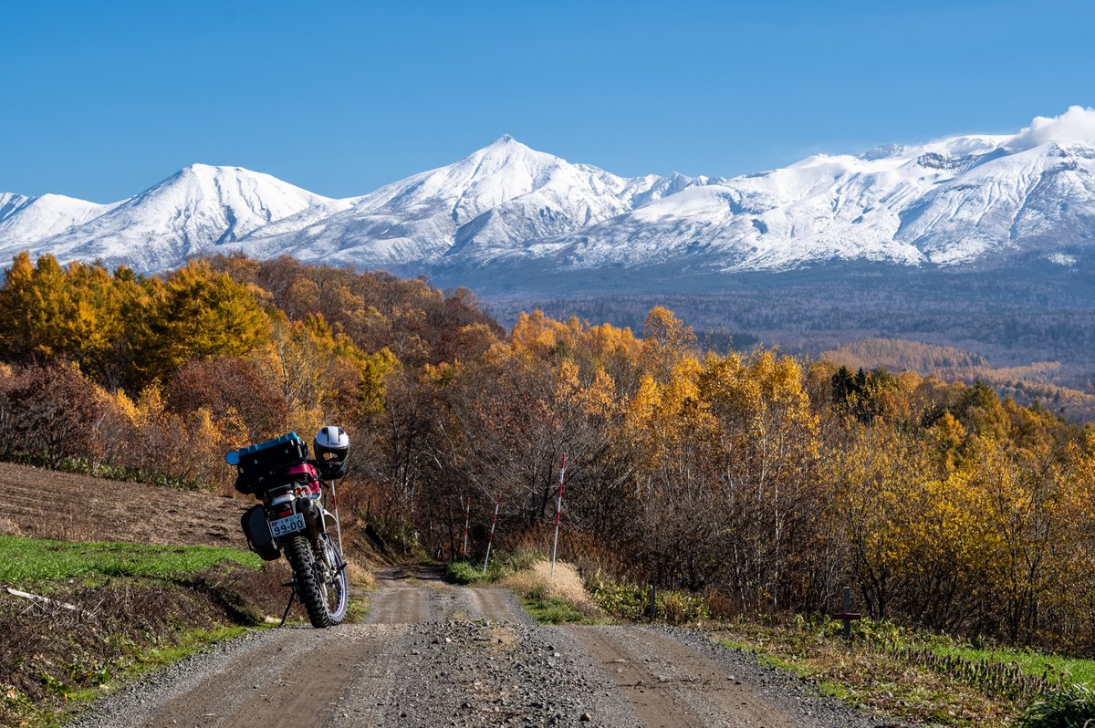 #TM2022読者投稿 
2021年　北海道のとある林道。紅葉と雪山。