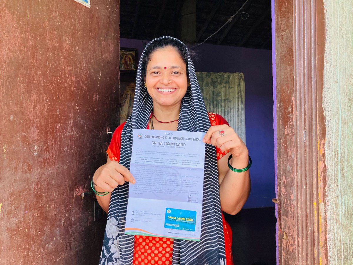 AITC4Goa's tweet photo. Our Griha Laxmi scheme received an overwhelming response across the 40 constituencies in Goa. Women express their happiness and are extending their support to @MamataOfficial's vision of WOMEN EMPOWERMENT.

Register now at https://t.co/v2Q07Iz6rm!

#GrihaLaxmiCard https://t.co/oCzALT0gGB
