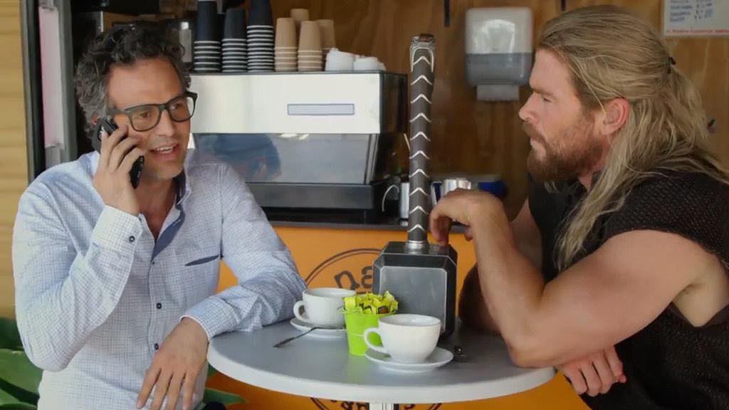 MarkRuffaulo's tweet photo. Coffee dates w/ Chris. Also I got my phone back. Thanks @marvel. https://t.co/3HRzZn9JIX
