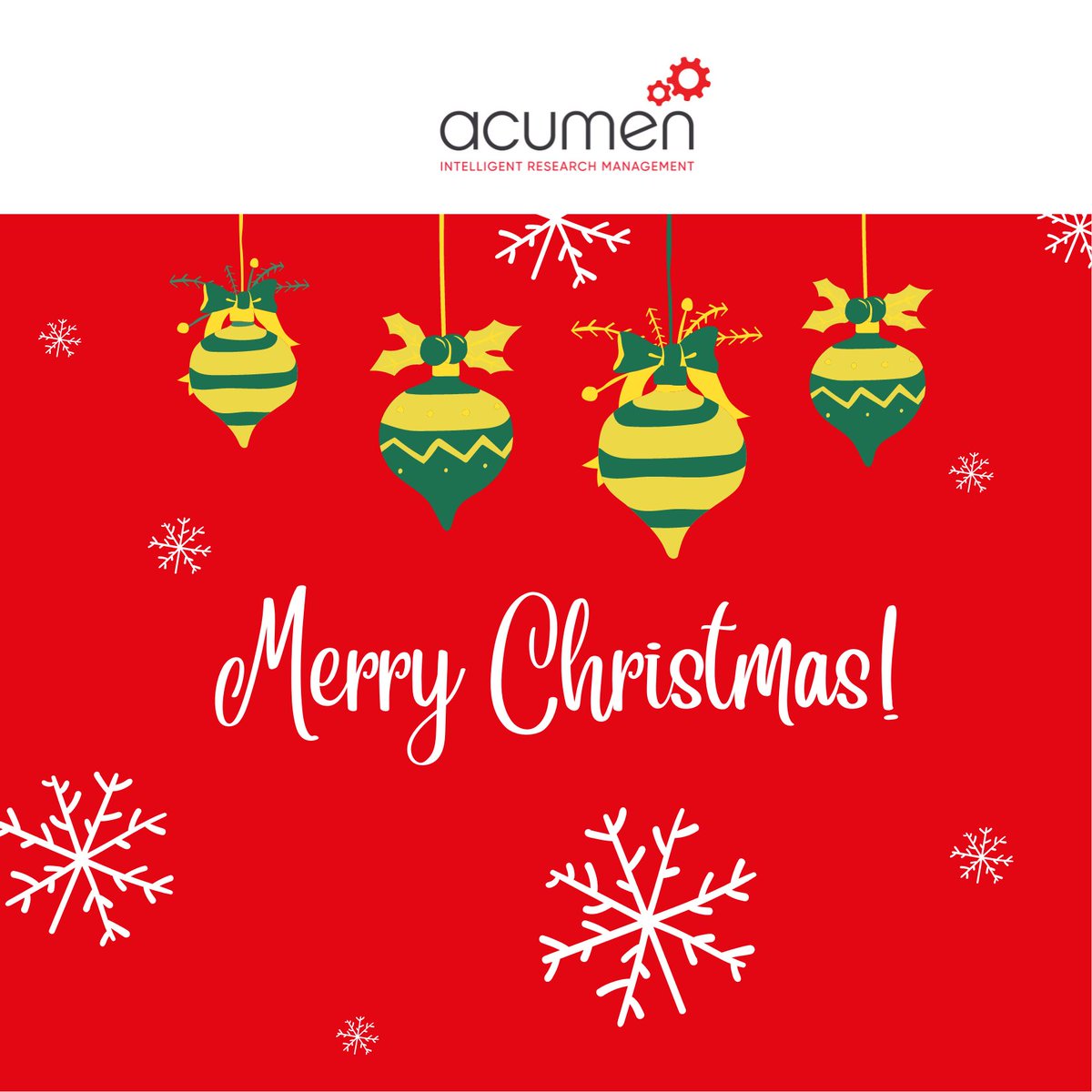 On behalf of the whole team at Acumen we would like to wish you a wonderful Merry Christmas and Happy New Year.

Our office will be closed from today 1pm to Monday 3rd January 2022. See you in year 2022!