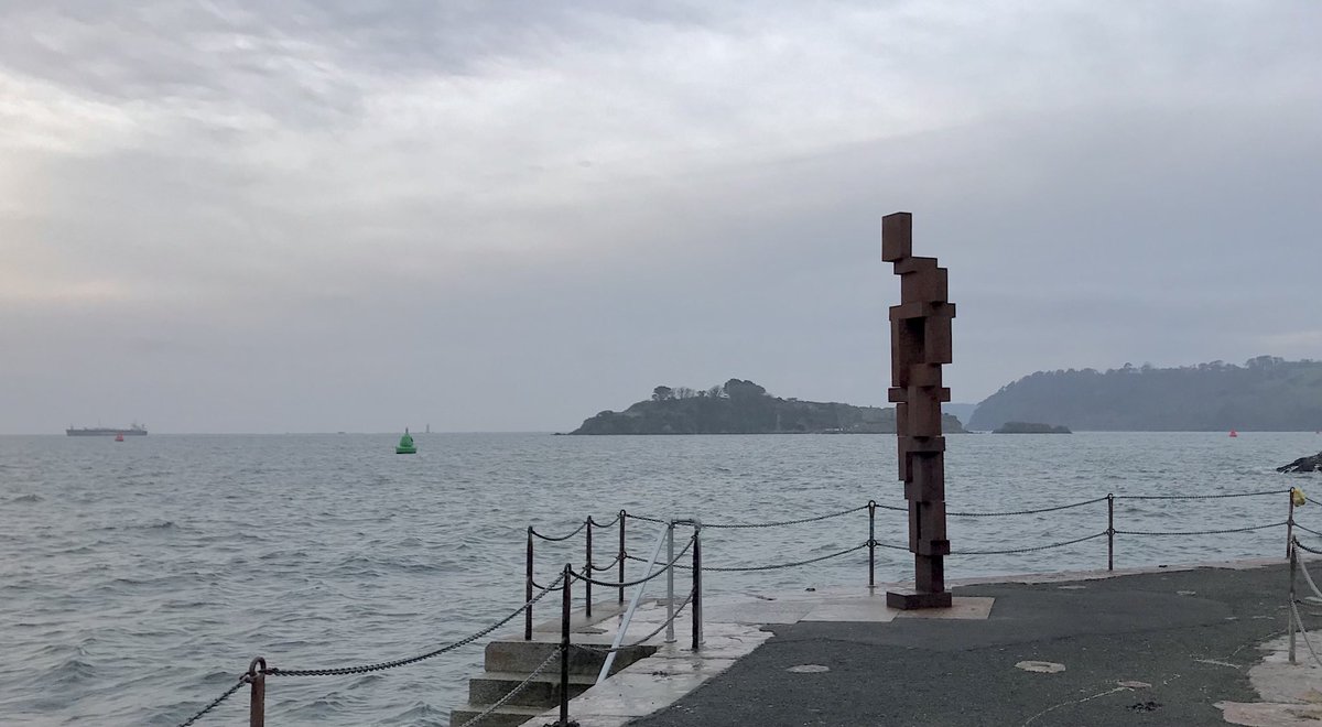 witchesetc's tweet photo. Finally visited #RustyReg, Antony Gormley’s Plymouth sculpture “Look II”. Gormley says he “evokes the yearning to travel across the horizon”. Yep. Impossible now, but a welcome thought. https://t.co/xs4fHio7zH