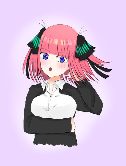 麦ﾁｬさんがTwitterに投稿した中野二乃(五等分の花嫁)のイラスト。