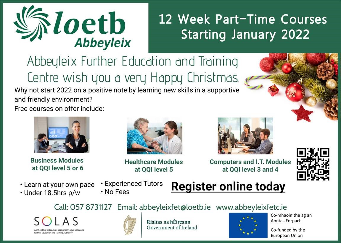 Happy Christmas from Abbeyleix Further Education and Training Centre #Laois #LOETB abbeyleixfetc.ie