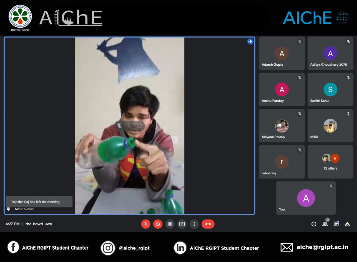 AIChE_RGIPT's tweet photo. We feel immense pleasure to announce that AIChE RGIPT has successfully conducted another K-12 Workshop. We performed a practical experiment namely "Exploring air &amp; air pressure". Providing students practical knowledge of what air pressure is &amp; how it's science comes into action. https://t.co/irciKdoXjo