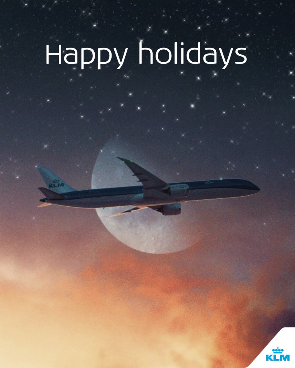 KLM wishes you and your loved ones happy holidays and a healthy and prosperous 2022! ✈❤️✨ #KLM #MerryChristmas #HappyHolidays