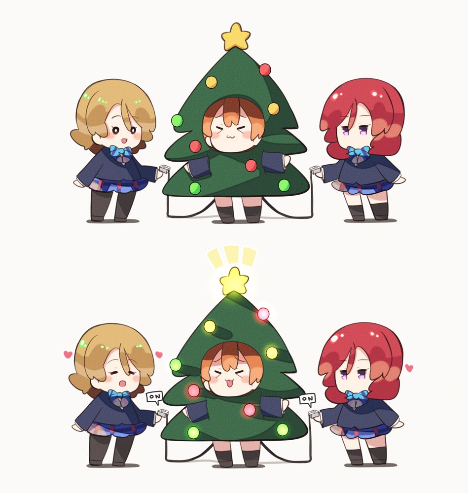 星空凛 ,小泉花陽 ,西木野真姫 「ツリーんちゃん🎄♡ 」|う・ω・る@プロセカ沼✨のイラスト